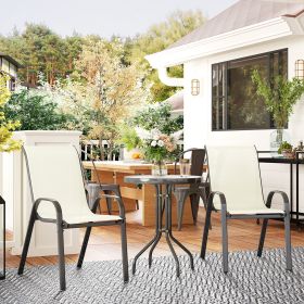 3 Pieces Bistro Set (Option: Beige-790x740x125 mm)