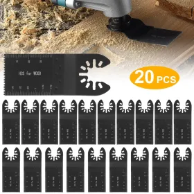 20 Saw Blade Metal Oscillating Multitool Cutter Fit For Fein Multimaster Multi-Max Dewalt Craftsman Ridgid Makita Milwaukee Rockwell (Option: Black)