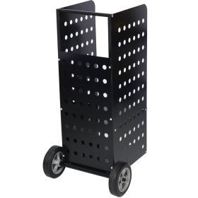 Firewood Cart Fireplace Log Rolling Cart Wood Rack Outdoor Rolling Cart (Option: Black)