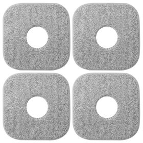 4Pcs Square Microfiber Mop Pads For Home Cleaning Reusable Machine Washable Flat Mop Replacements For Wet And Dry Floor Cleaning (Option: 4PcsMopPads)