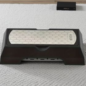 Diamond Double-sided Sharpening Stone 400#/1000# with Coarse And Fine Grit And Non-slip Base - Suitable for Kitchen Knives, Chisels, Axes (Color: Black)